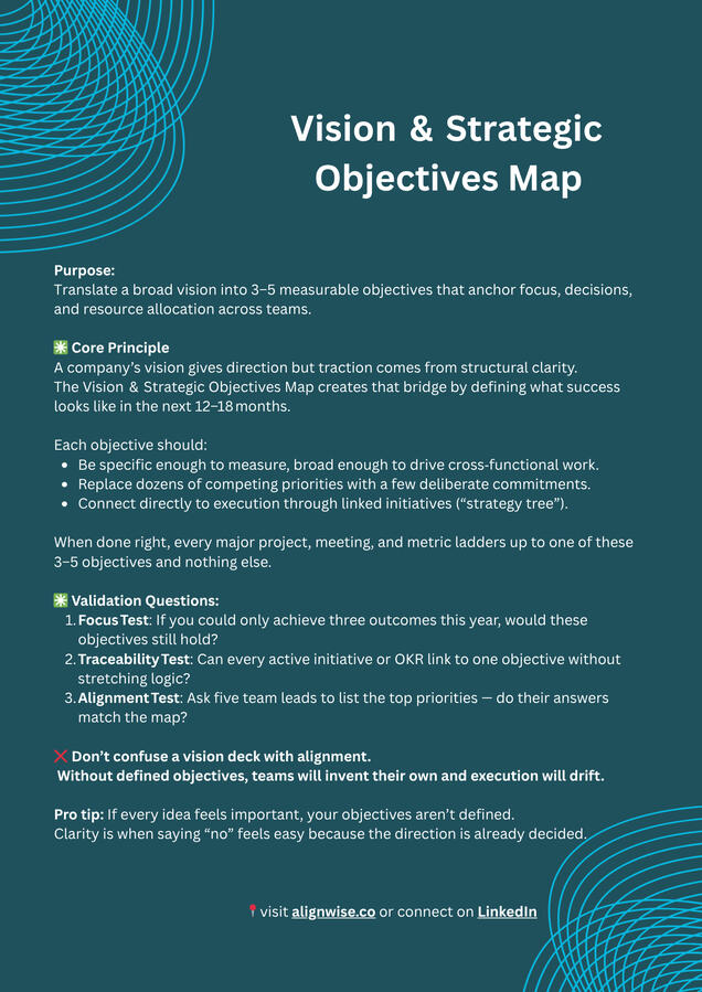 Download Vision & Strategic Objectives Map Framework
